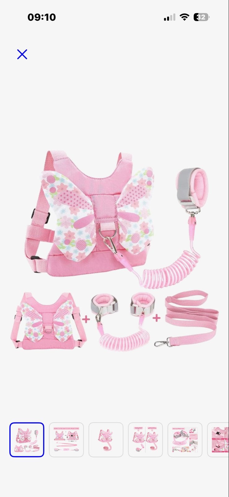 Roze Veiligheidstuigje met Vlinderdesign voor Kinderen, Ophalen of Verzenden, Nieuw