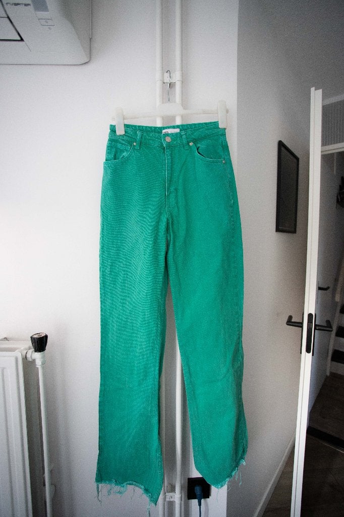 Groene jeans tall fit Zara maat 36, Overige kleuren, Zara, Ophalen of Verzenden, W28 - W29 (confectie 36)