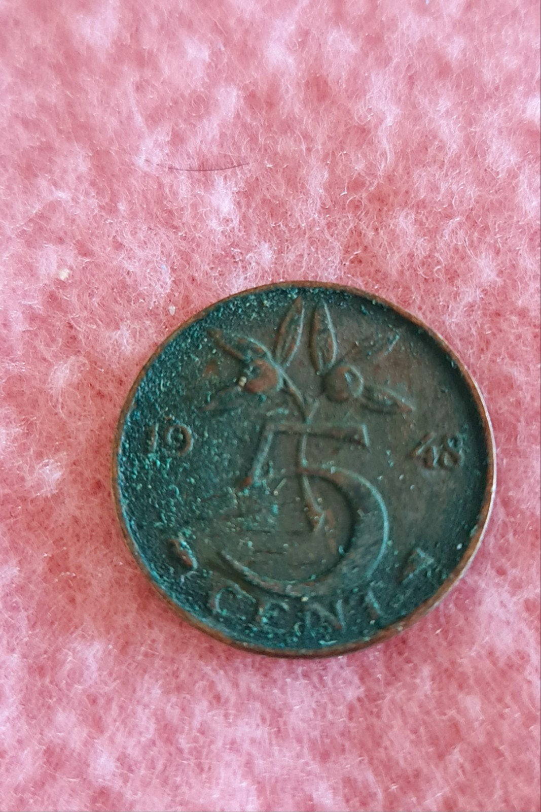 Nederlandse 5 cent munt (stuiver) uit 1948 - A44, Ophalen of Verzenden, Koningin Wilhelmina, 5 cent, Losse munt