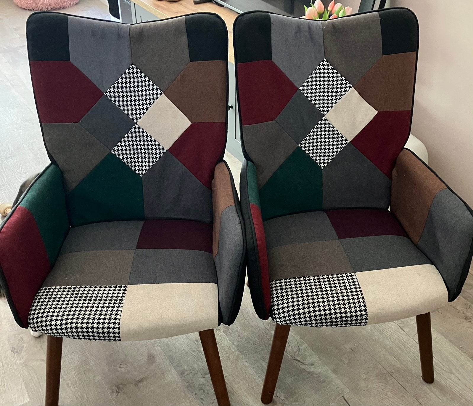 Patchwork fauteuils, Ophalen, Gebruikt, 75 tot 100 cm, 50 tot 75 cm