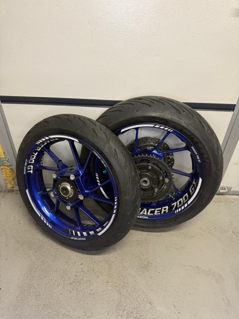 Yamaha tracer 7 2021 velgenset orgineel blauw met stickers, Ophalen of Verzenden