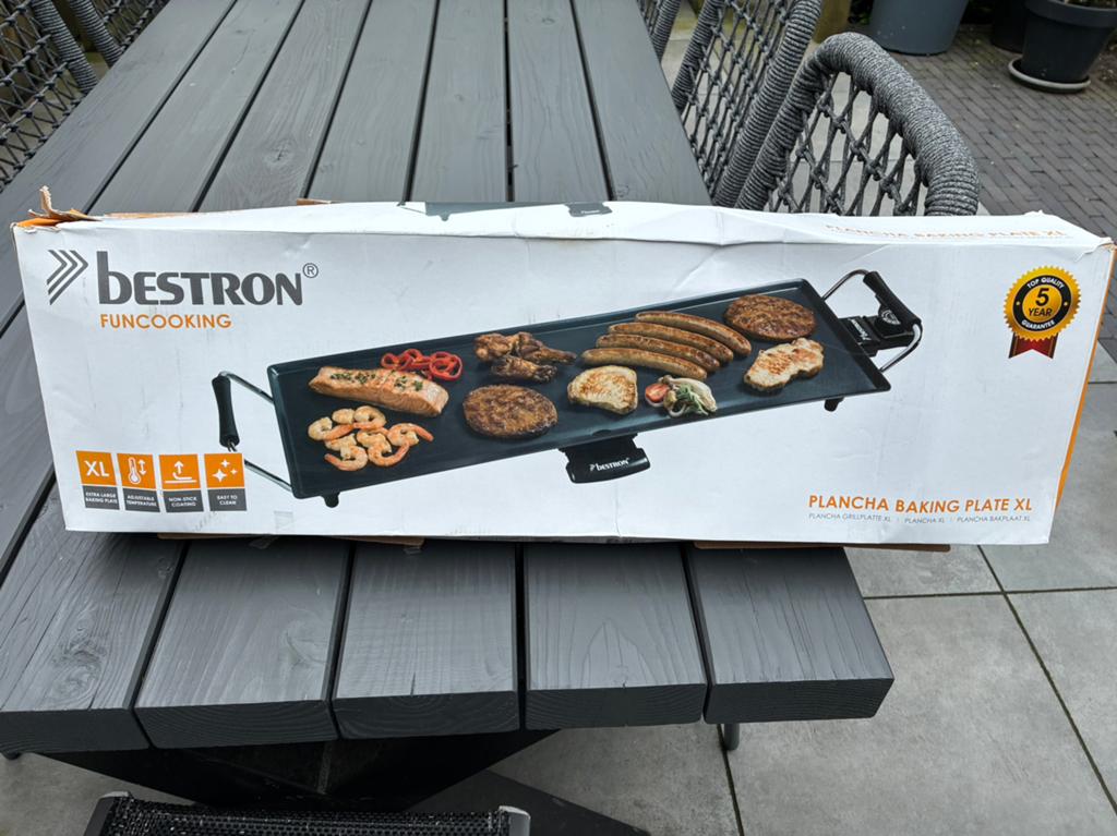 Bestron Fun Cooking Plancha Bakplaat XL - Nieuw in doos, Ophalen of Verzenden, Nieuw, Tafelgrill