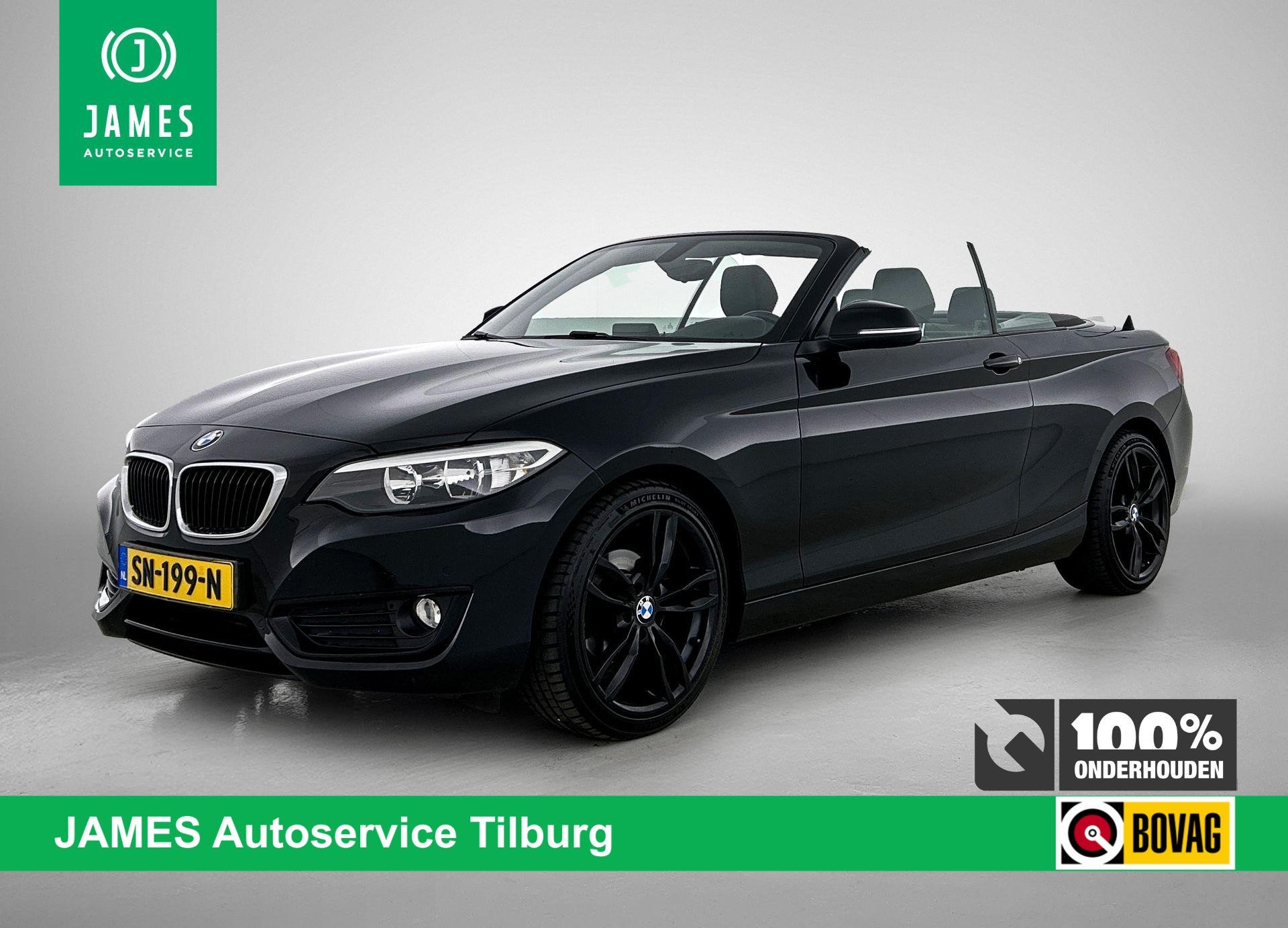 BMW 2-serie Cabrio 218i Essential NAVI | STOF-LEDER | STOELV, Gebruikt, Euro 6, Cabriolet, Leder en Stof