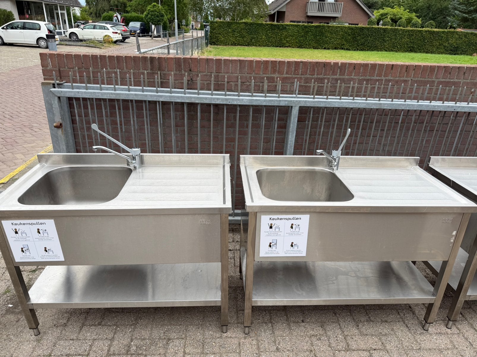 Spoeltafel werktafel snijtafel koelcelrek groot en klein
