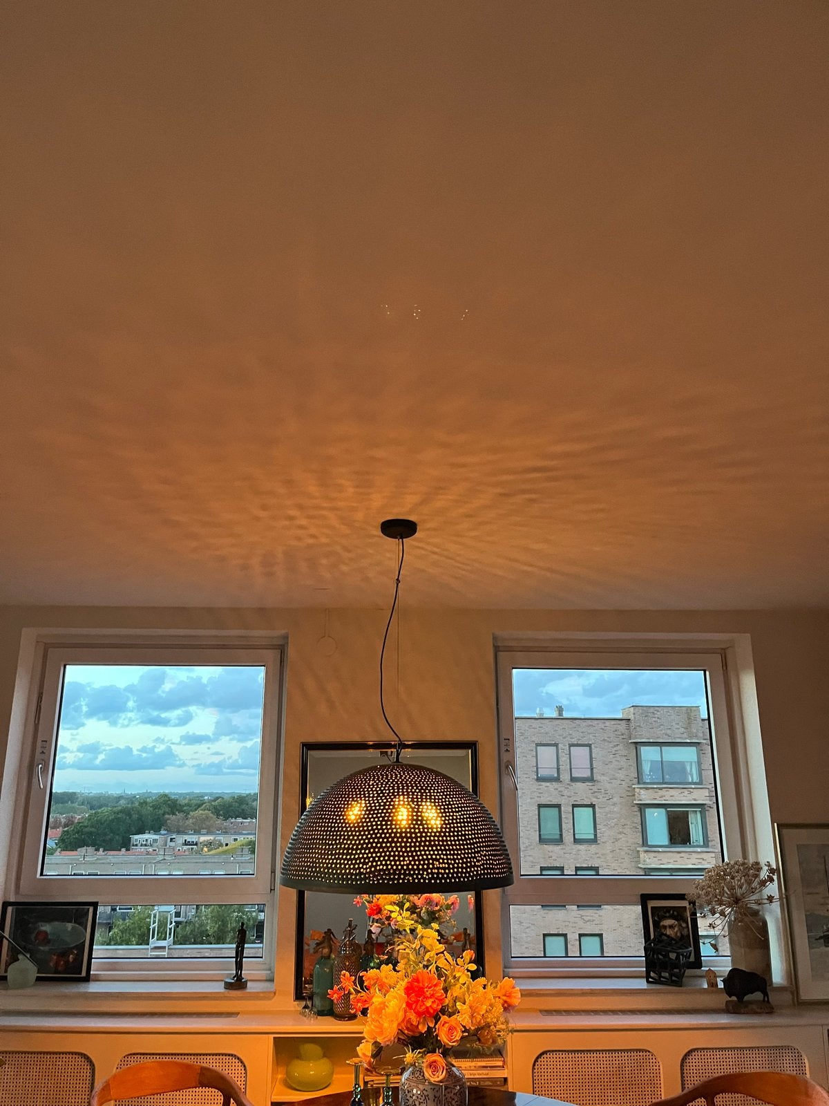 Koperen hanglamp met gaatjespatroon - Ø 65 cm