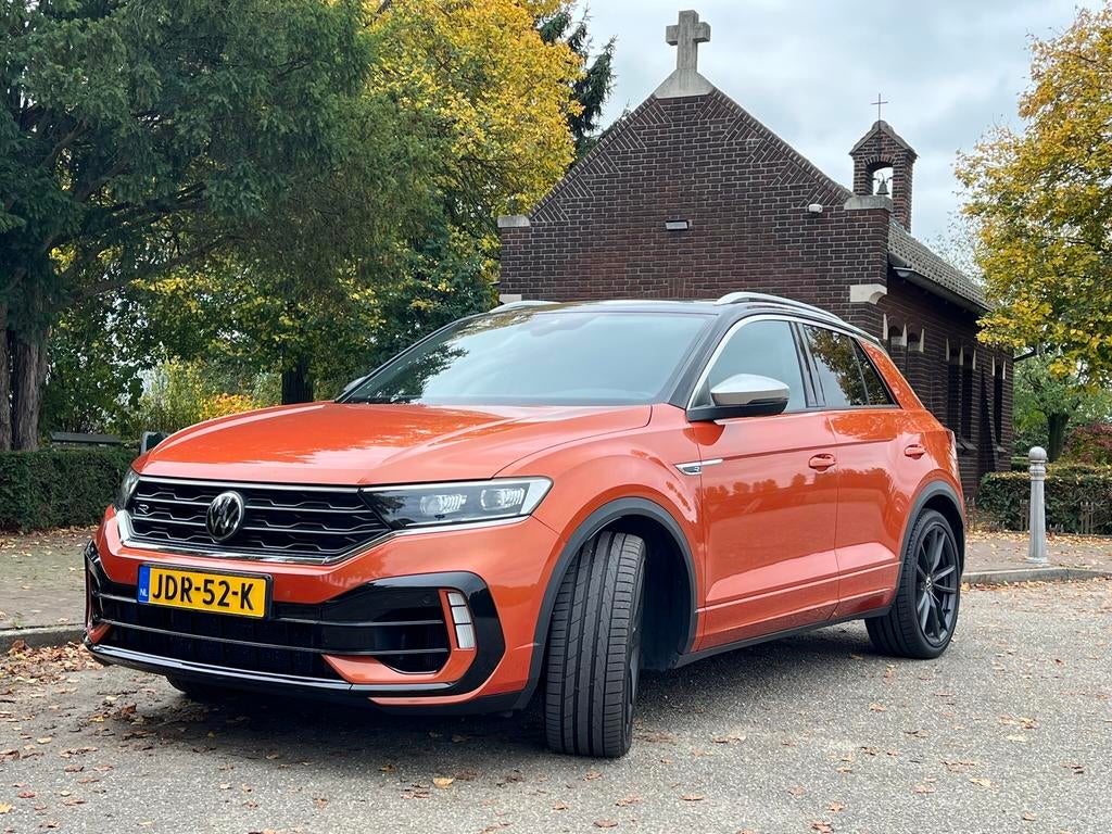 Volkswagen T-Roc 2.0 TSI 300pk 4M 7-DSG 2021 met garantie, Auto's, Zwart, 1984 cc, Leder, Vierwielaandrijving