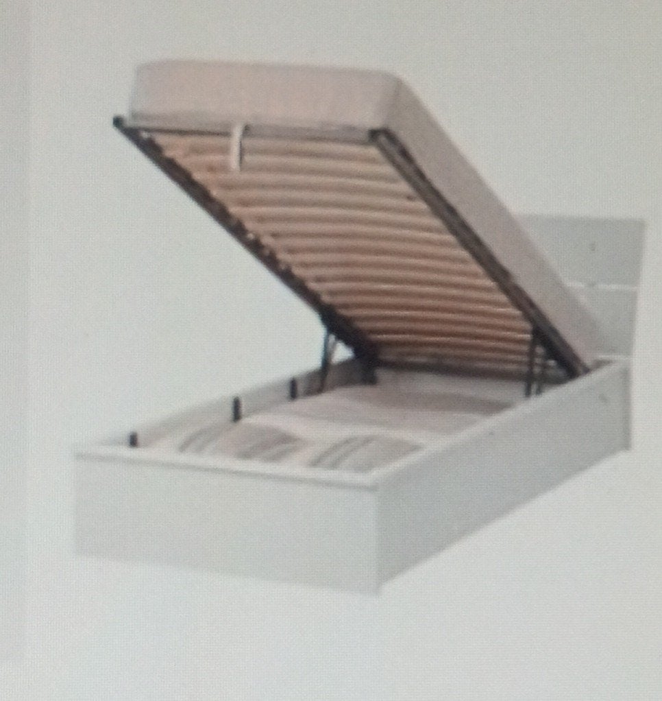 Eenpersoons bed, Huis en Inrichting, Slaapkamer | Bedden, 90 cm, Eenpersoons, Wit, Zo goed als nieuw