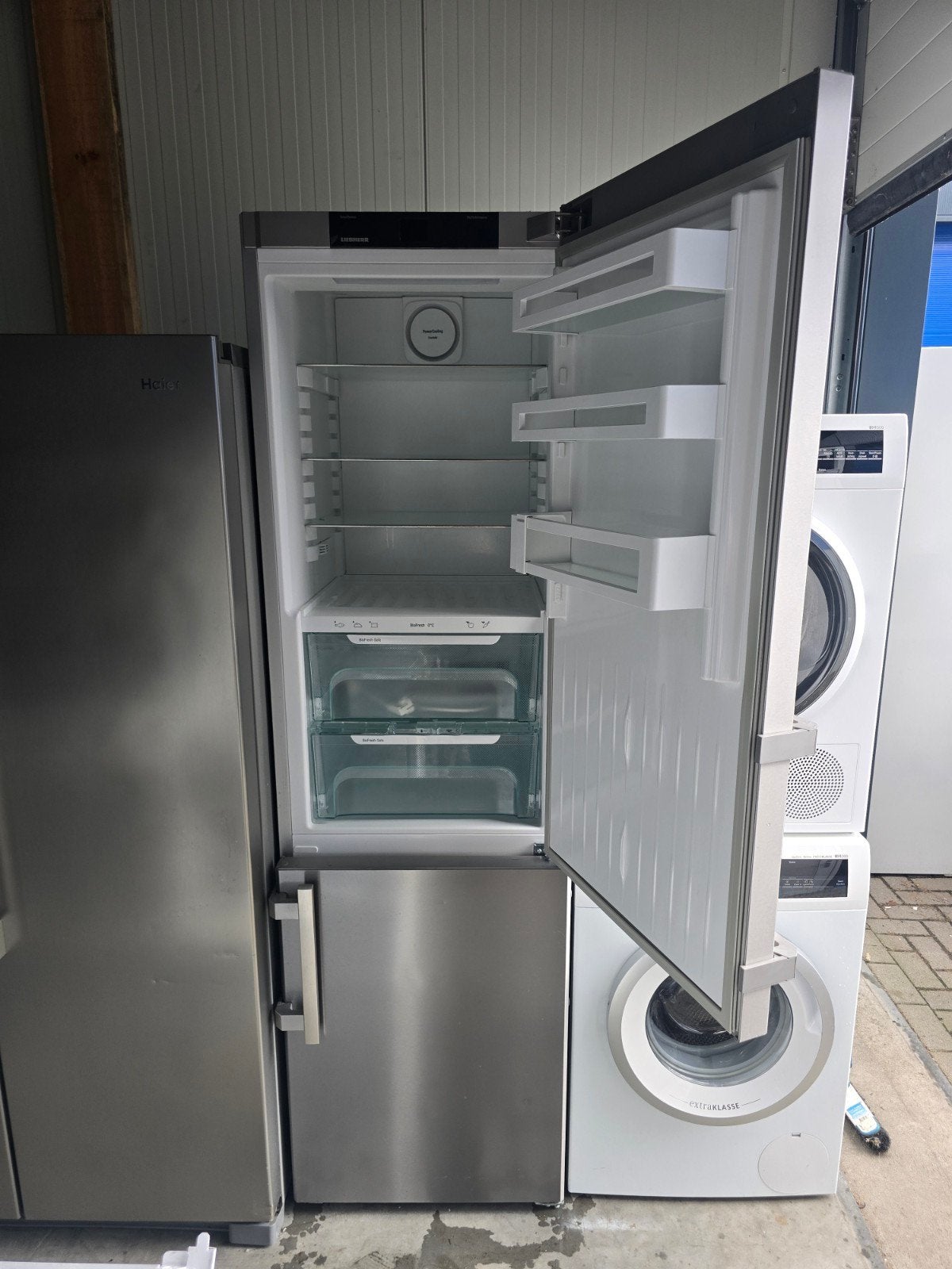 Prachtige ruime Liebherr RVS No-Frost koelvriescombinatie!✅️, Witgoed en Apparatuur, 200 liter of meer, 60 cm of meer, Zo goed als nieuw