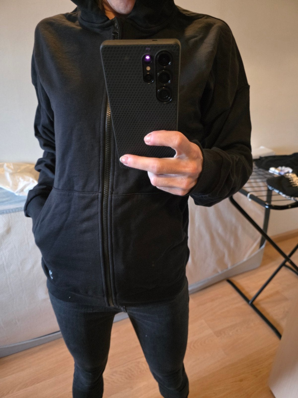 Gymshark embroided zip up hoodie, Verzenden, Zwart, Nieuw, Fitness of Aerobics