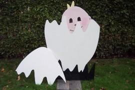 Geboortebord baby uit ei, Kinderen en Baby's, Kraamcadeaus en Geboorteborden, Ophalen, Gebruikt, Geboortebord