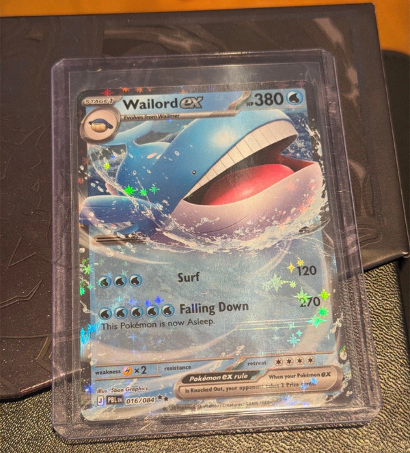 Pokémon Wailord ex 016/084 – Pitch Black Mega Evolution, Ophalen of Verzenden, Nieuw, Losse kaart