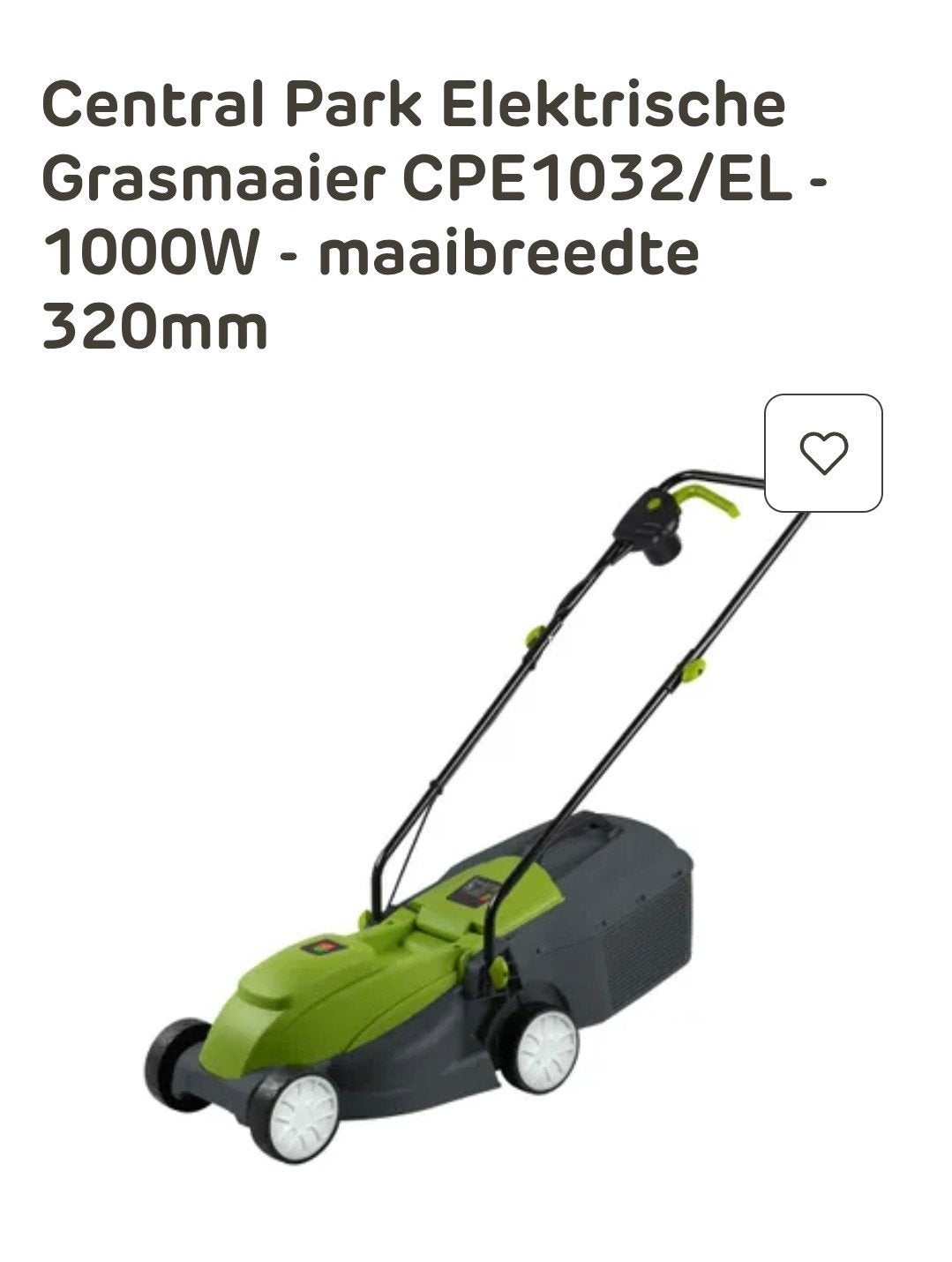 Central Park Elektrische Grasmaaier - Werkt Perfect!, Tuin en Terras, Cirkelmaaier, Gebruikt, Central Park, Elektrische grasmaaier