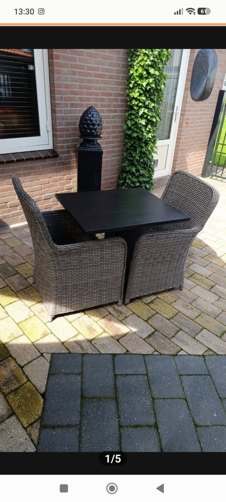 Terrastafel 80x70 cm - Opgeknapt Horeca Kwaliteit, Tuin en Terras, Tuintafels, Ophalen, Gebruikt, Rechthoekig, Metaal