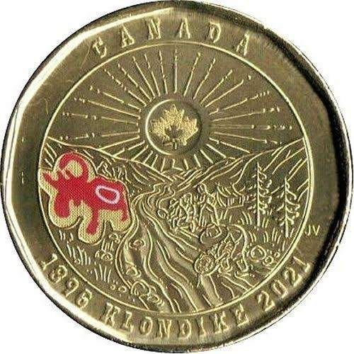 Canada - 1 Dollar 2021 - Colored 125th Ann. Klondike - circ~, Verzenden, Noord-Amerika, Losse munt