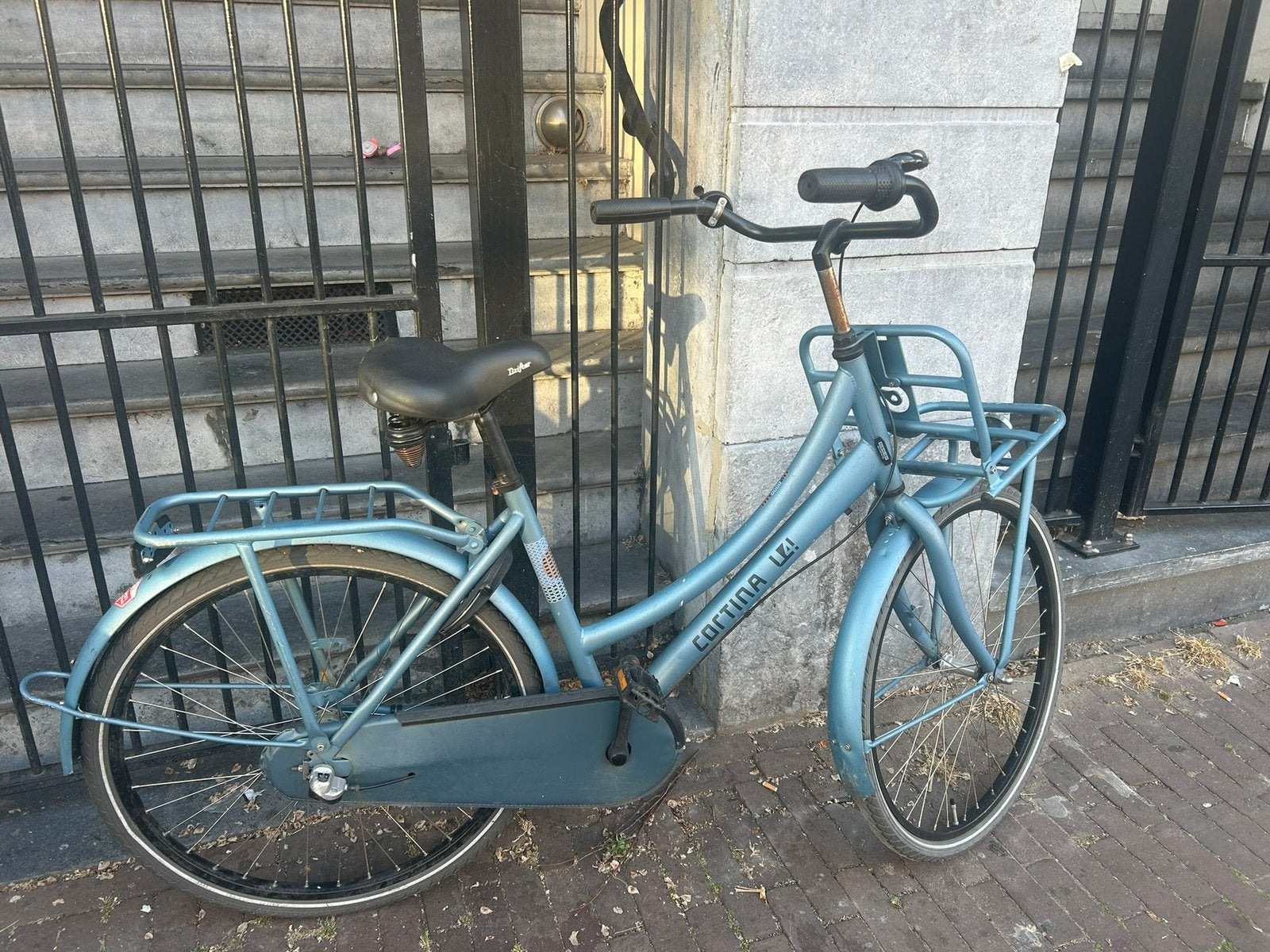 Cortina fiets dames blauw met zwart, Terugtraprem, Versnellingen, Ophalen of Verzenden, 53 tot 56 cm