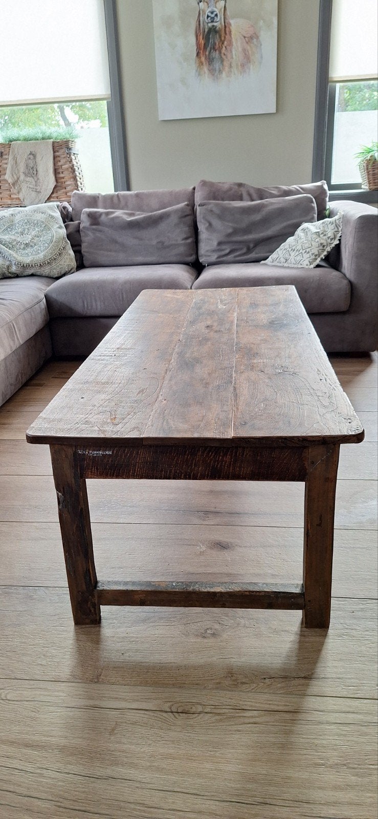 Aura Peeperkorn Salontafel - Robuust Houten Design, Huis en Inrichting, Tafels | Salontafels, Ophalen, 100 tot 150 cm, 50 tot 100 cm