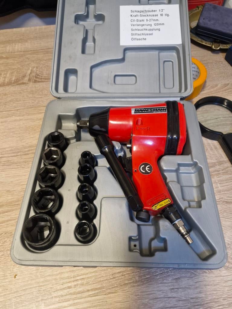 Mannesmann perslucht slagmoersleutel set 1/2" - 15-delig, Doe-het-zelf en Verbouw, Gereedschap | Handgereedschap, Ophalen