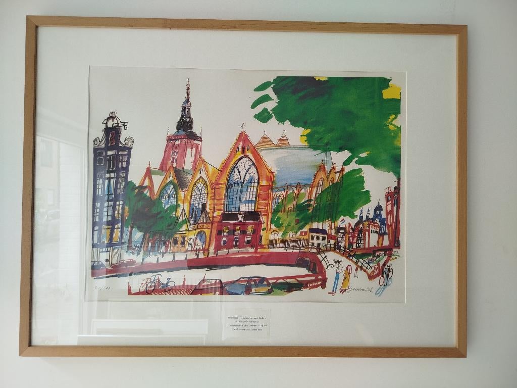 Art print Oude Kerk Amsterdam Guus van Eck (80/200), Ophalen of Verzenden