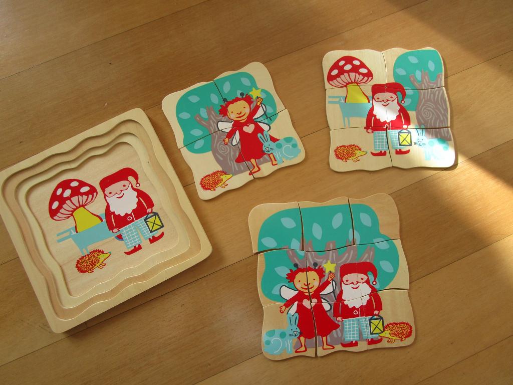 Hema - drie in 1 houten puzzel - 4 / 6/ 9 stukjes, Kinderen en Baby's, Speelgoed | Kinderpuzzels, 2 tot 4 jaar, Ophalen of Verzenden
