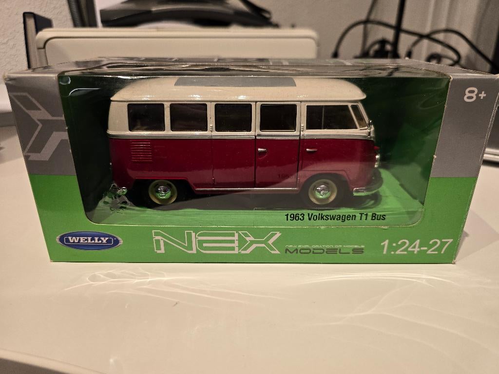 Volkswagen T1 Bus 1963 1/24, Ophalen of Verzenden, Nieuw, Auto, Welly