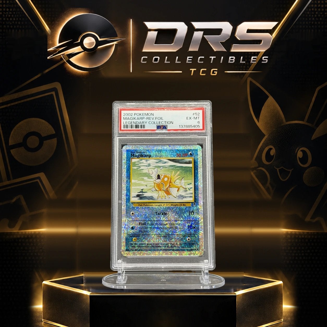 Legendary Collection - Magikarp Reverse Holo #52 PSA 6, Ophalen of Verzenden, Zo goed als nieuw, Foil