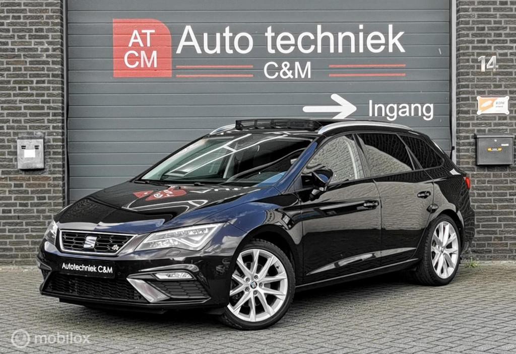 Seat Leon ST 1.8 TSI FR 180PK/DSG/PANO/NAV/CRUISE/CARPLY/DCC, Auto's, Seat, 1272 kg, Zwart, Leder en Stof, 17 km/l