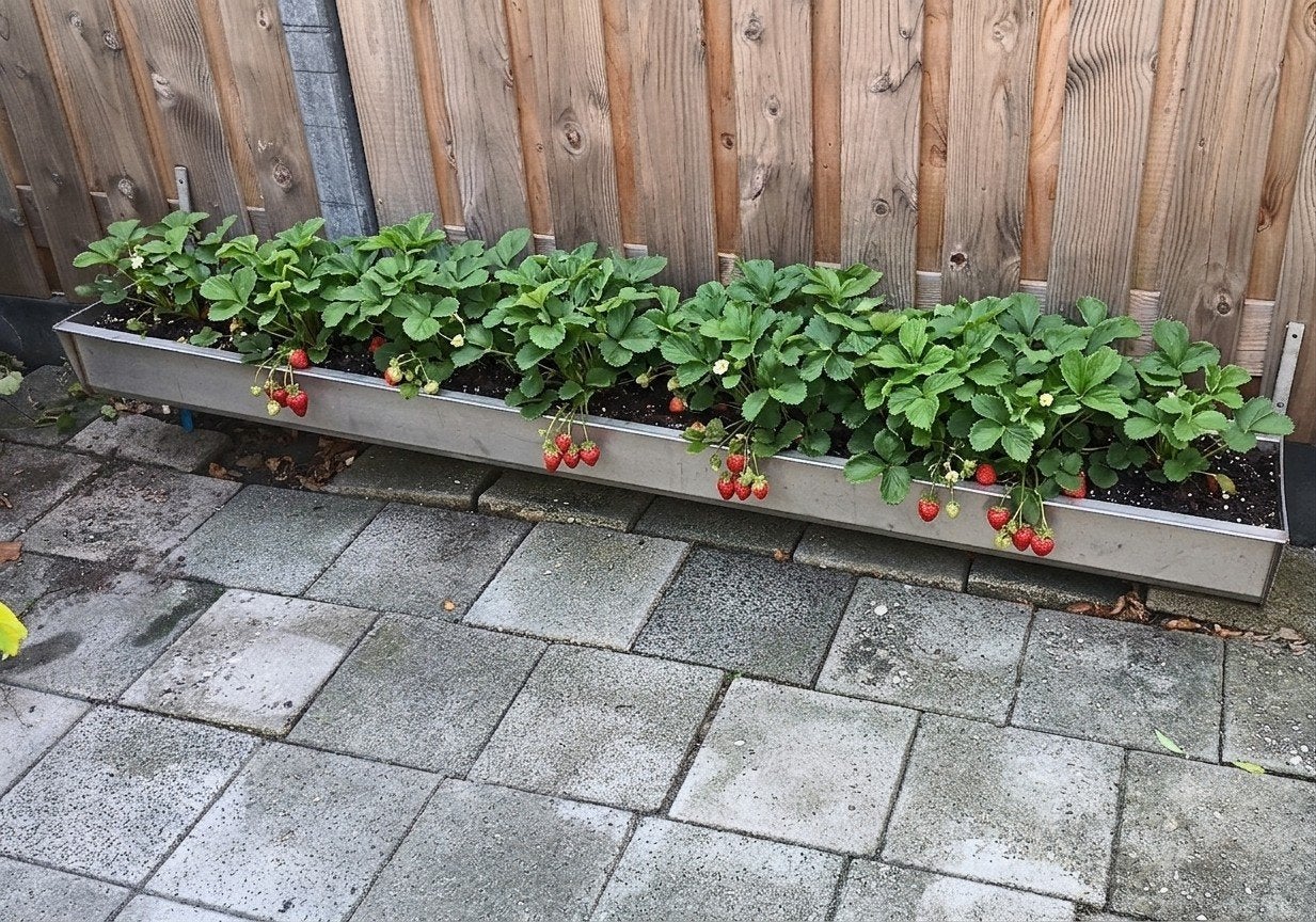 RVS bak 2 meter met beugels voor aardbeienplanten, Tuin en Terras, Ophalen, Gebruikt, Minder dan 30 cm, 100 cm of meer