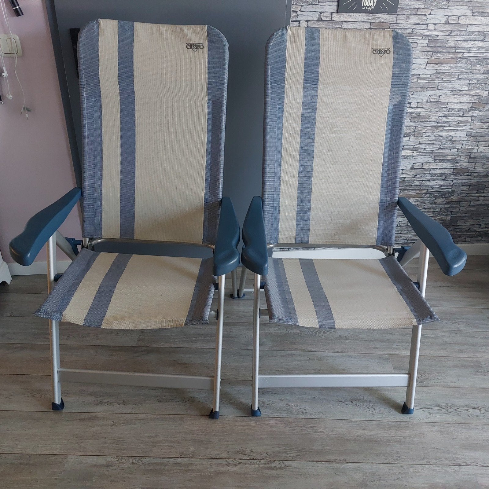 Crespo campingstoelen met voetenbankje, Ophalen, Gebruikt, Campingstoel