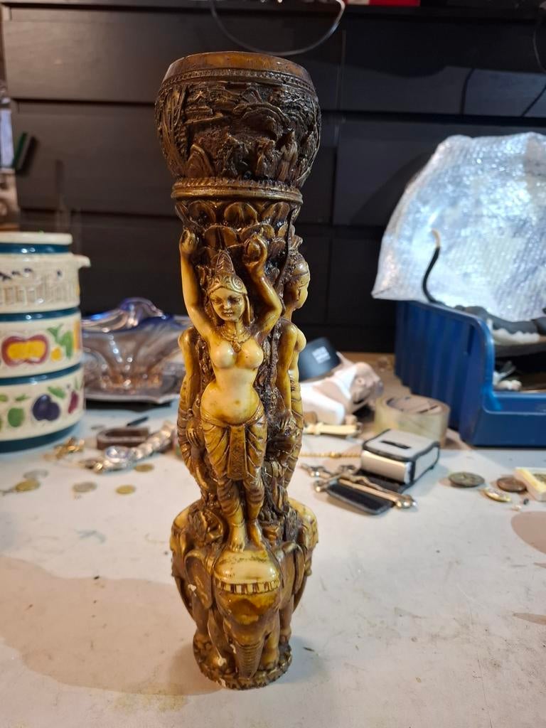 Decoratieve Indische/Aziatische vaas met figuren, Antiek en Kunst, Ophalen of Verzenden