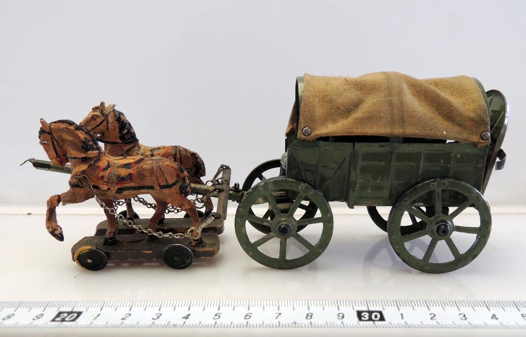 hausser Elastolin WO1 Panjewagen, Antiek en Kunst, Ophalen of Verzenden