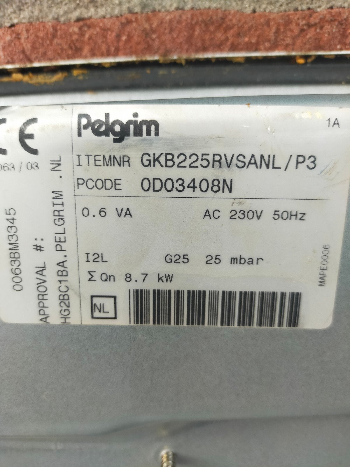 inbouw gaskookplaat, Ophalen, Gebruikt, 4 kookzones, Inbouw