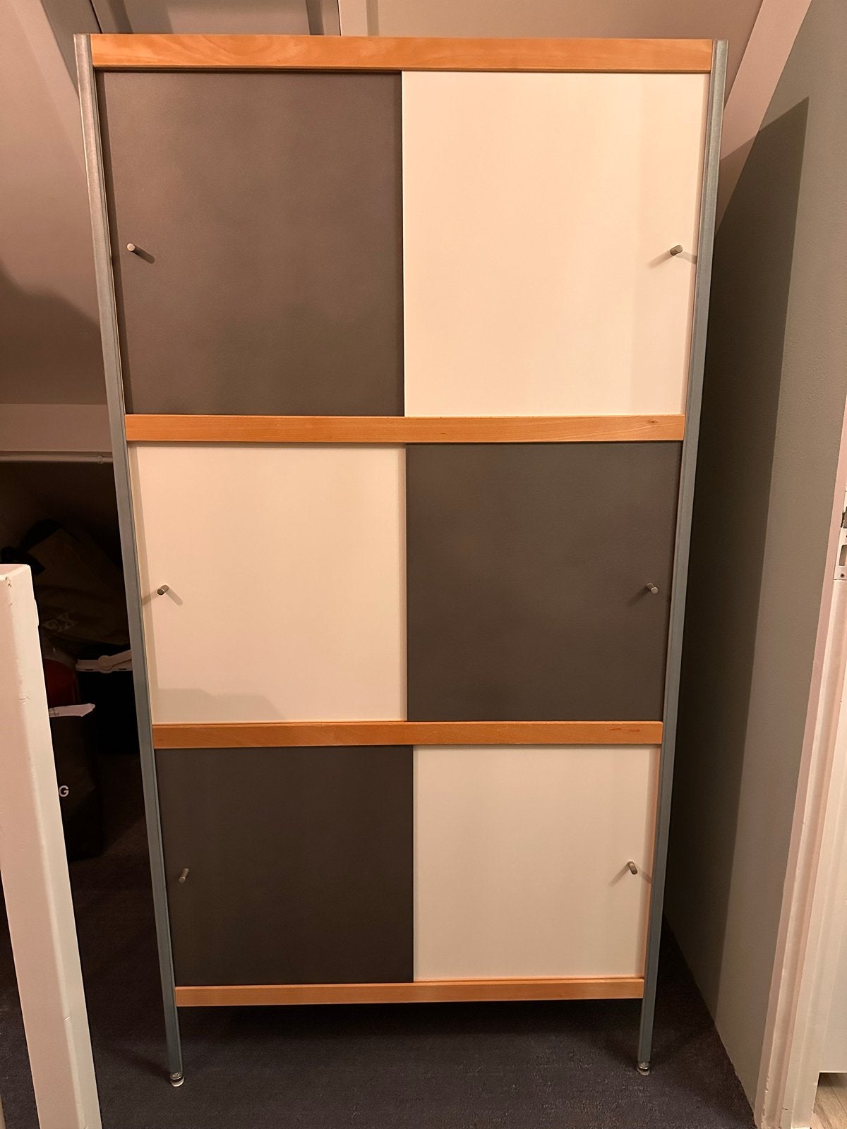 Kewlox kast (Moduloo) met schuifdeuren - grijs en wit, Huis en Inrichting, Ophalen, Gebruikt