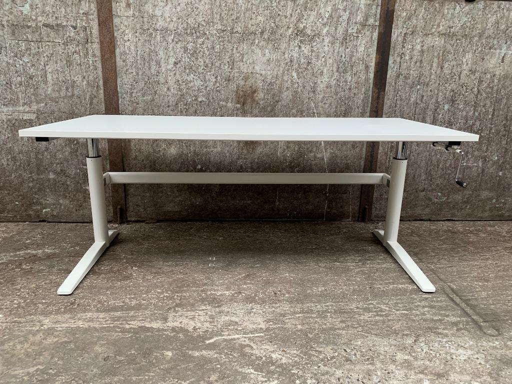I-Turn slinger verstelbare bureaus | Compleet wit | 180x80cm, Ophalen of Verzenden, In hoogte verstelbaar, Zo goed als nieuw