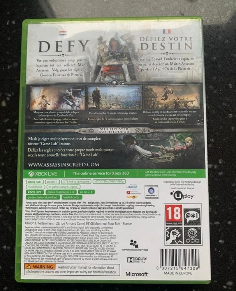 Assassin's Creed IV Black Flag Xbox 360 - Zo goed als nieuw, Spelcomputers en Games, Games | Xbox 360, Avontuur en Actie, Online