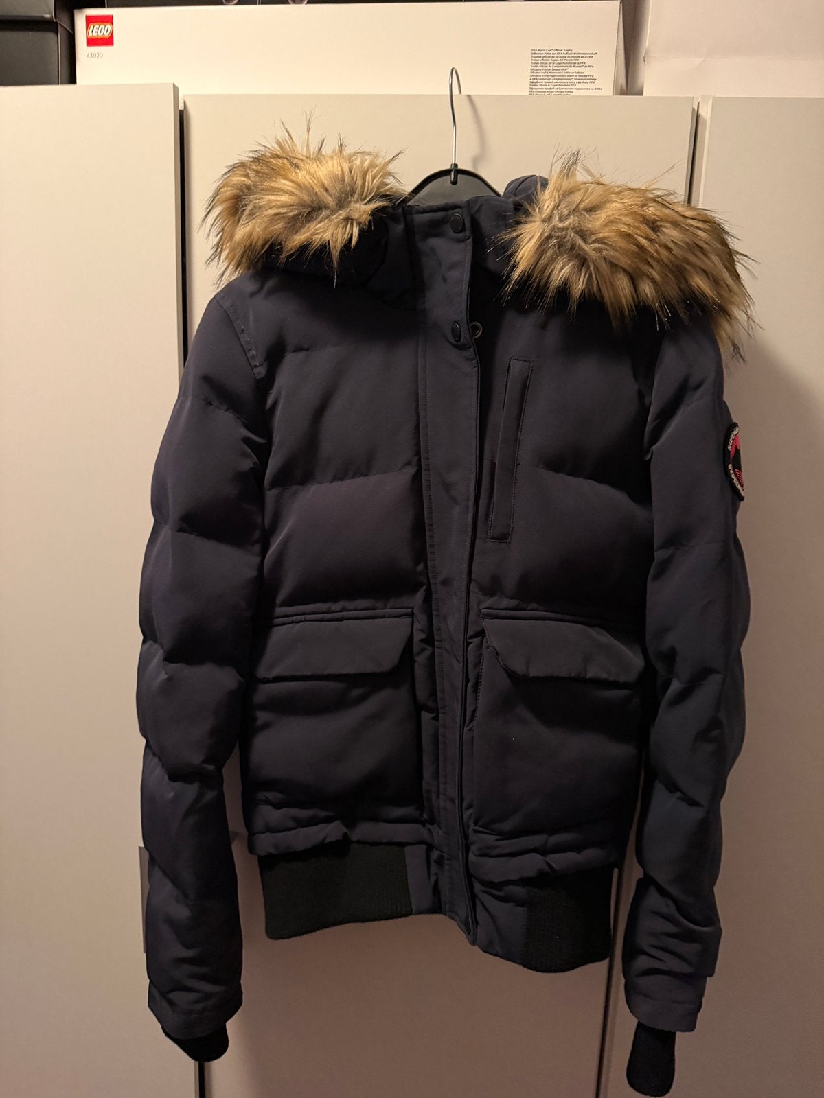 Superdry winterjas maat 40, Ophalen of Verzenden, Zo goed als nieuw, Maat 38/40 (M), Blauw