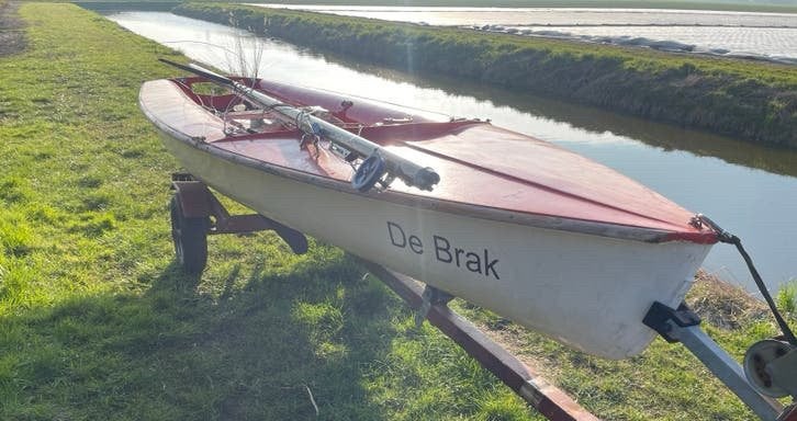 Stallingstrailer boottrailer boot trailer met 470 zeilboot, Watersport en Boten, Ophalen, Gebruikt, Minder dan 6 meter, Met rollen