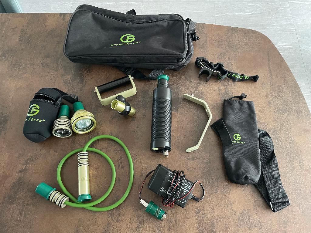 duiklamp Greenforce, kabel vs handlamp, Watersport en Boten, Ophalen of Verzenden, Gebruikt, Duiklamp