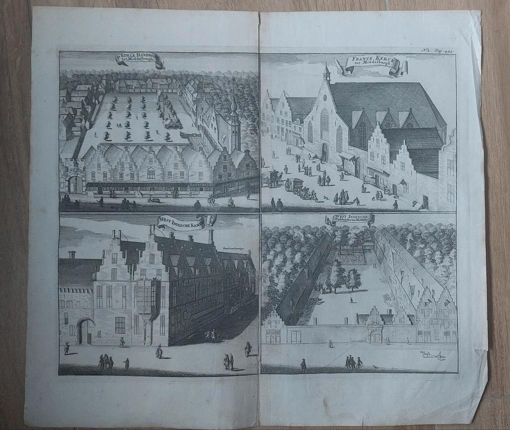 9 / Middelburg met o.a. Franse Kerk West Indische kamer, Antiek en Kunst, Ophalen of Verzenden