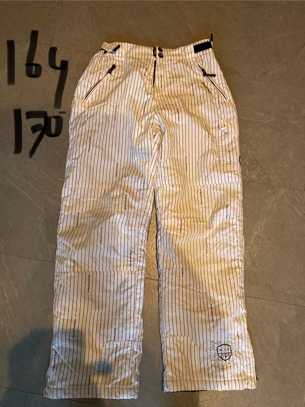 Meisjes skibroek maat 164 170 wit met zwart streepje, Ophalen of Verzenden, Zo goed als nieuw, Meisje, Broek