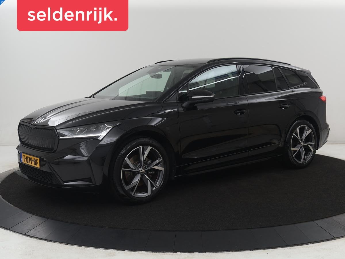 Skoda Enyaq iV 80 Sportline | SOH 94,1% | Camera | Navigatie, Achterwielaandrijving, Gebruikt, 80 kWh, Zwart