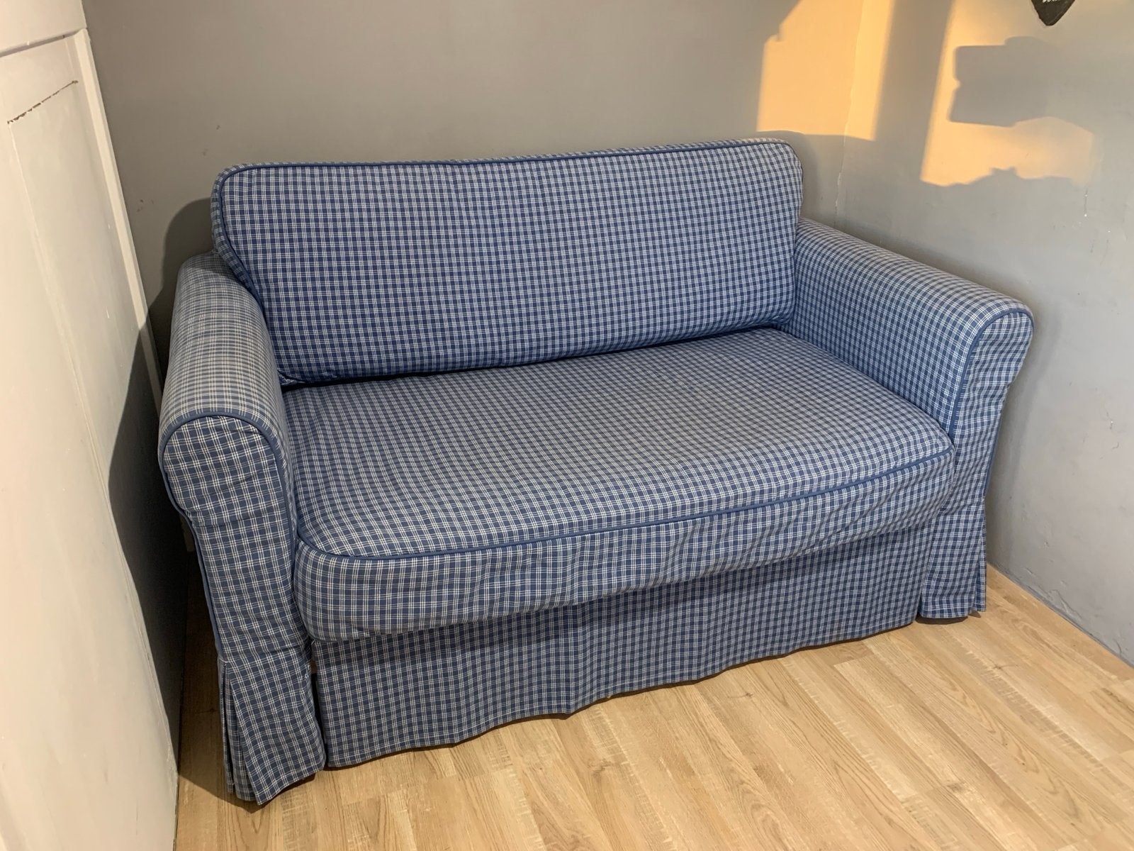 IKEA Hagalund 2 persoons slaapbank, Ophalen, Gebruikt, Blauw, Tweepersoons