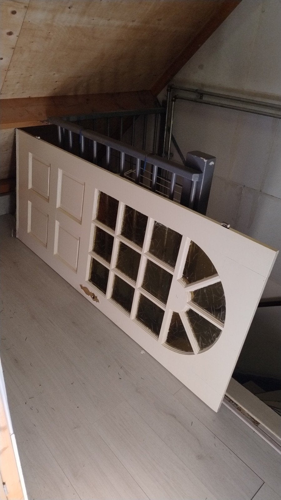 Binnendeur met glas en panelen, Doe-het-zelf en Verbouw, Ophalen, Gebruikt, 80 tot 100 cm, Binnendeur