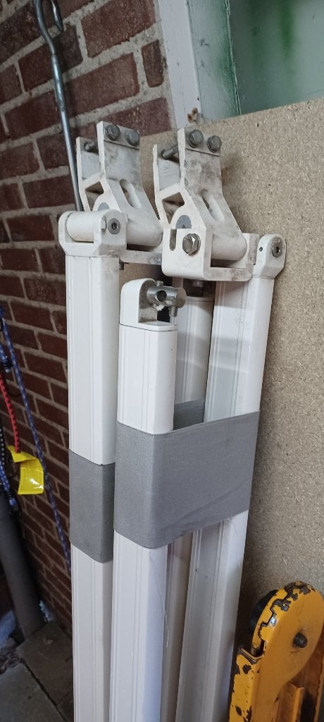 Knikarmen links en rechts 3 meter, 150 tot 300 cm, Ophalen, Zo goed als nieuw, Knikarmscherm