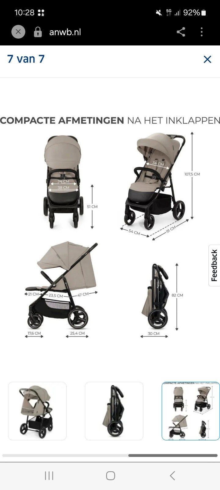 Nieuwe compacte en opvouwbare buggy, Ophalen, Nieuw, Overige merken, Verstelbare rugleuning