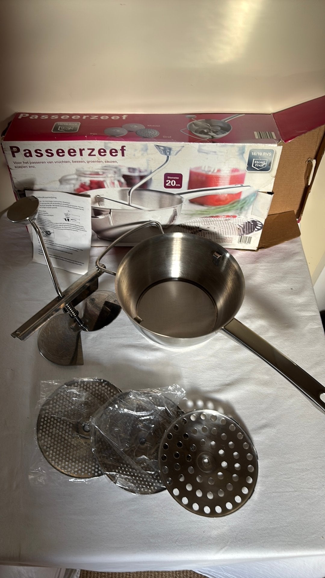 RVS passeerzeef, Ophalen of Verzenden, Zo goed als nieuw, Rvs
