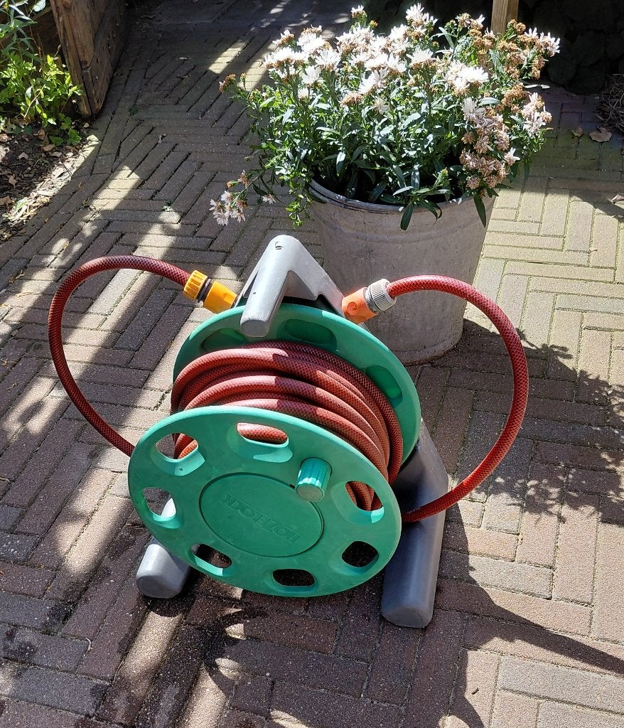 slang en haspel, lengte 18 meter, Ophalen of Verzenden, Gebruikt, Tuinslang