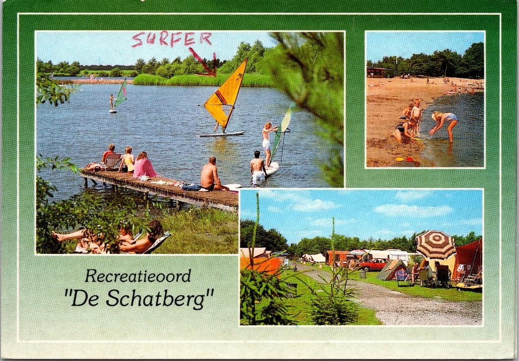 Recreatieoord De Schatberg Sevenum - 2 ansichtkaarten (1989), Verzenden, 1980 tot heden, Gelopen, Limburg