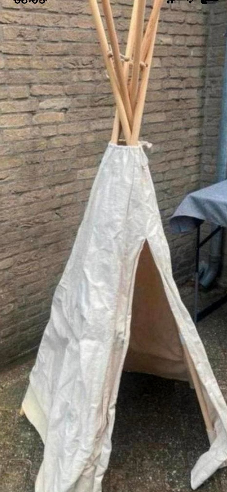 Wigwam 180 cm met dikke stokken en dikke stof, Ophalen of Verzenden, Zo goed als nieuw