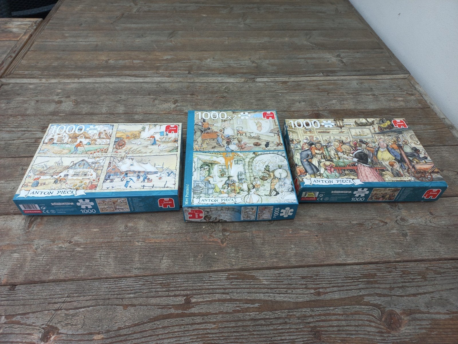 Anton Pieck Puzzels - 3 Stuks Compleet ( samen 4000 stukjes), Ophalen of Verzenden, 500 t/m 1500 stukjes, Gebruikt, Legpuzzel