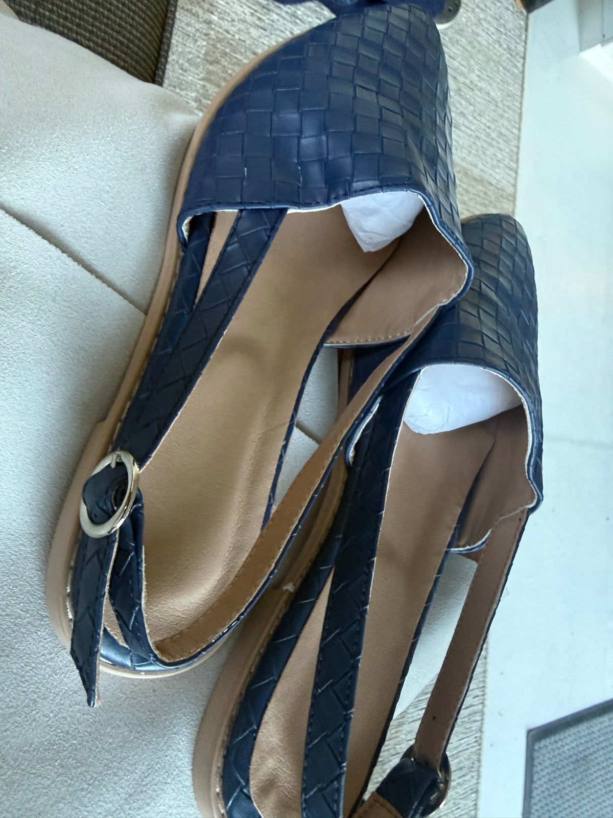 Stijlvolle Blauwe Sandalen Maat 42, Blauw, Nieuw, Sandalen of Muiltjes, Ophalen of Verzenden